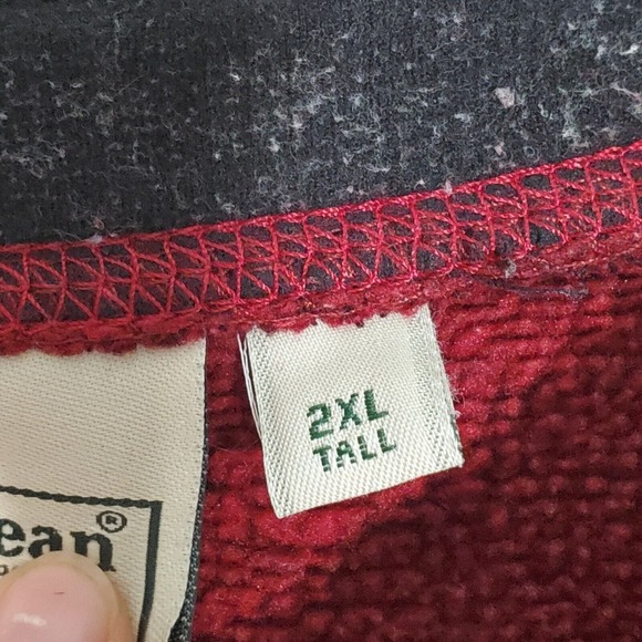 LL Bean Men Polartec Pullover Size 2XL Tall Red Hiking Outdoors Arm Pocket - Picture 7 of 14